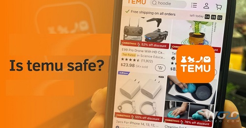 "Illustration of customer safety and product reliability when ordering from Temu, featuring secure payment options and positive customer reviews."