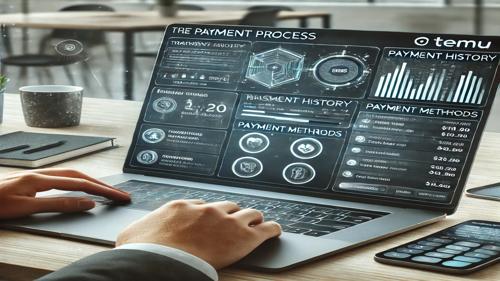 "Illustration of the payment process on Temu, showing transaction flow from customer purchase to seller payout."